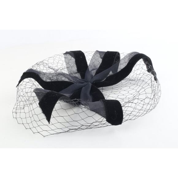 Vintage Black Mesh Bow Fascinator Hat Bowknot Cocktail Wedding Tea Party